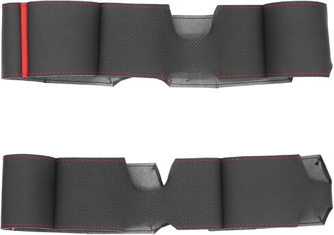 MEWANT Hand Stitch Black Genuine Leather Steering Wheel Cover for Ford Mustang 2005-2012 DIY Steering Wheel Protector in Saudi Arabia