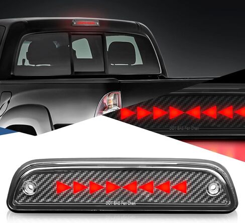 Auto Dynasty Carbon Fiber Look Pulse Flash Arrow LED 3rd Third Tail Brake Light Rear Stop Lamp Compatible with Toyota Tacoma 95-15, 16+ for Access Cab Only in Saudi Arabia