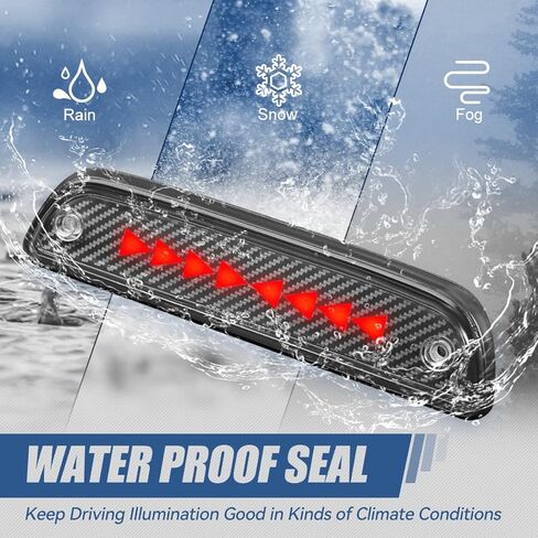 Auto Dynasty Carbon Fiber Look Pulse Flash Arrow LED 3rd Third Tail Brake Light Rear Stop Lamp Compatible with Toyota Tacoma 95-15, 16+ for Access Cab Only in Saudi Arabia