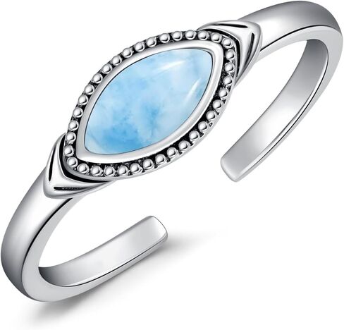 خواتم فيروزية لأصابع القدم قابلة للتعديل 925 من الفضة الإسترليني خواتم تركواز أصلية مفتوحة بشريط غربي جنوبي غربي مجوهرات هدايا للنساء in Kuwait