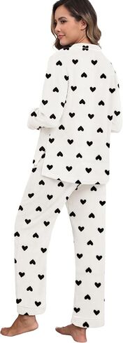 PrinStory Fluffy Pajamas for Women Winter Soft Fleece Warm Pajama Set Fuzzy Pjs Flannel 2 Piece Lounge Sets with Pockets in Kuwait