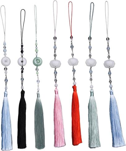 Chinese Hanfu Tassels Pendant Retro Waist Pendants with Imitation Jade Stylish Jewelry for Parties Clothing Accessories in Kuwait