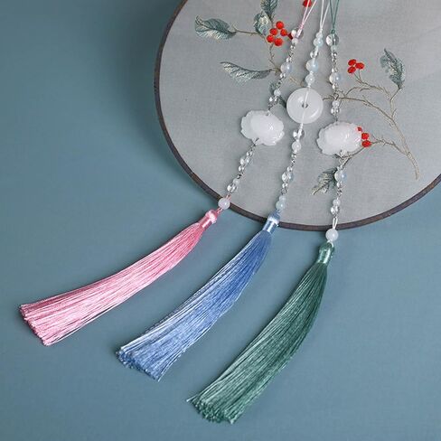 Chinese Hanfu Tassels Pendant Retro Waist Pendants with Imitation Jade Stylish Jewelry for Parties Clothing Accessories in Kuwait