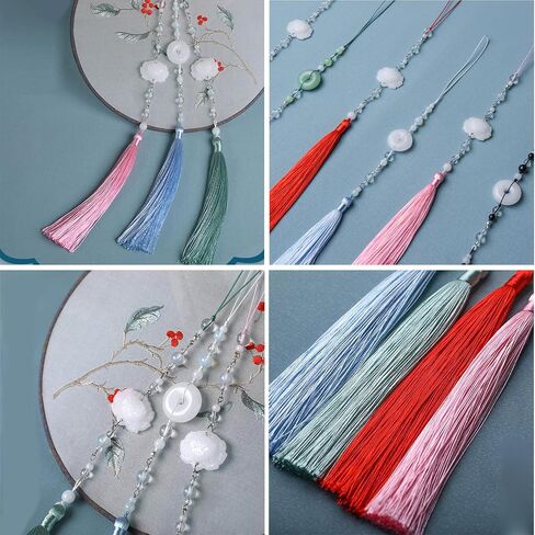 Chinese Hanfu Tassels Pendant Retro Waist Pendants with Imitation Jade Stylish Jewelry for Parties Clothing Accessories in Kuwait
