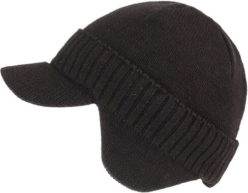 Century Star Mens Winter Hat with Visor & Earflaps,Outdoor Elastic Warm Knitted Fleece Sport Golf Baseball Beanie Cap in Saudi Arabia