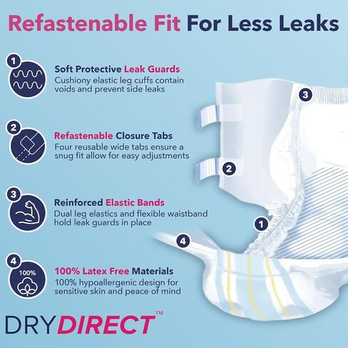 ملابس داخلية دراي دايركت بريميير بلس للاستعمال مرة واحدة - كبيرة (علبة بها 40 قطعة) in Kuwait