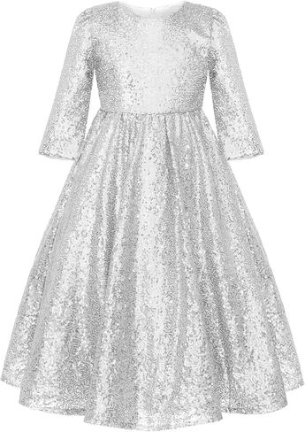 JerrisApparel Girls Sequins Party Dress Flower Pageant Ball Gown Dress Prom Dance Outfits in Saudi Arabia
