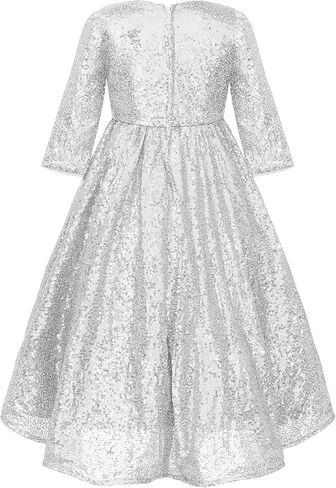 JerrisApparel Girls Sequins Party Dress Flower Pageant Ball Gown Dress Prom Dance Outfits in Saudi Arabia
