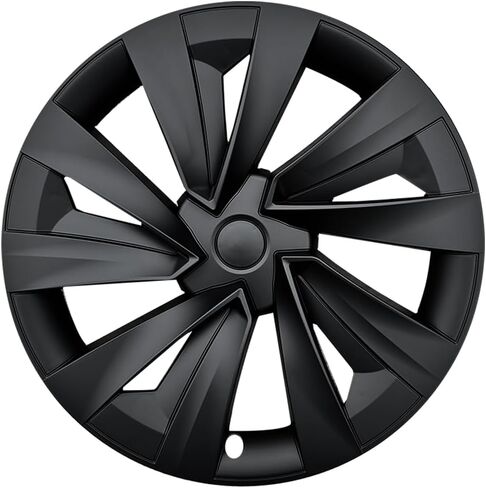 يناسب أغطية عجلات Tesla New Model Y Juniper مقاس 19 بوصة، 4 أغطية في كل عبوة، مصنوعة من مادة ABS القوية من البولي كربونات، استبدال ملحقات R19، نمط توربين، فضي أسود in Saudi Arabia