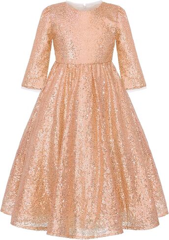 JerrisApparel Girls Sequins Party Dress Flower Pageant Ball Gown Dress Prom Dance Outfits in Saudi Arabia
