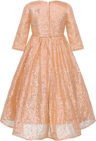JerrisApparel Girls Sequins Party Dress Flower Pageant Ball Gown Dress Prom Dance Outfits in Saudi Arabia