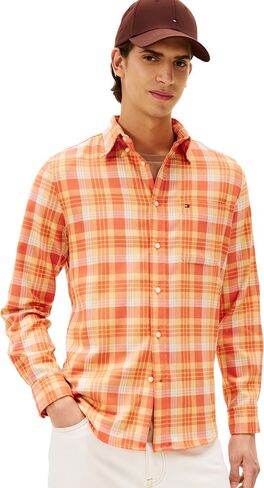 Tommy Hilfiger Long Sleeve Checked Regular Fit, Men's Button Down Shirt in Saudi Arabia