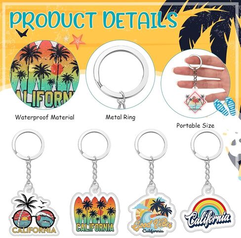18/54Pcs Acrylic US Keychain Bulk USA City States Key Ring Florida California Chicago San Francisco Gift Souvenir in Saudi Arabia