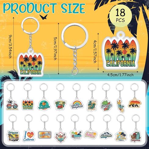 18/54Pcs Acrylic US Keychain Bulk USA City States Key Ring Florida California Chicago San Francisco Gift Souvenir in Saudi Arabia
