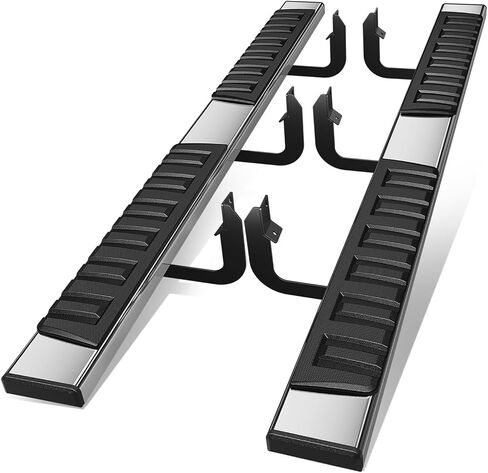 Auto Dynasty Running Boards Compatible with 2004-2024 Nissan Titan XD Crew Cab, Stainless Steel Side Step Rail Nerf Bars, 6.6 Inches Step Bars, Polished Finish in Kuwait
