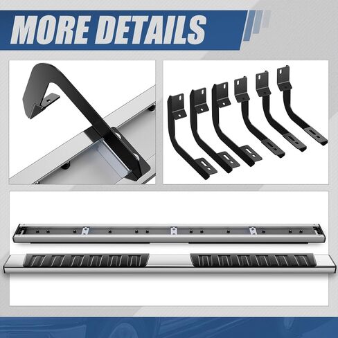 Auto Dynasty Running Boards Compatible with 2004-2024 Nissan Titan XD Crew Cab, Stainless Steel Side Step Rail Nerf Bars, 6.6 Inches Step Bars, Polished Finish in Kuwait