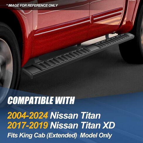 لوحات تشغيل Auto Dynasty متوافقة مع 2004-2024 Nissan Titan XD Crew Cab، قضبان Nerf للسكك الحديدية الجانبية المصنوعة من الفولاذ المقاوم للصدأ، قضبان خطوة 6.6 بوصة، لمسة نهائية مصقولة in Kuwait