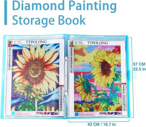 A2 Diamond Painting Storage Book, Diamond Art Portfolio Book 30 Pags Clear Pockets Plastic Sleeves（22.5X16.7 Inch） in Saudi Arabia