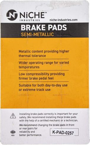 NICHE Brake Pad Set for Harley-Davidson Tri Glide Ultra Freewheeler 41300033 41300027 Front Rear Semi-Metallic in Saudi Arabia