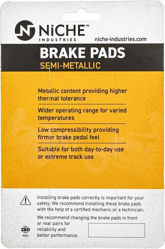 NICHE Brake Pad Set for Harley-Davidson Tri Glide Ultra Freewheeler 41300033 41300027 Front Rear Semi-Metallic in Saudi Arabia