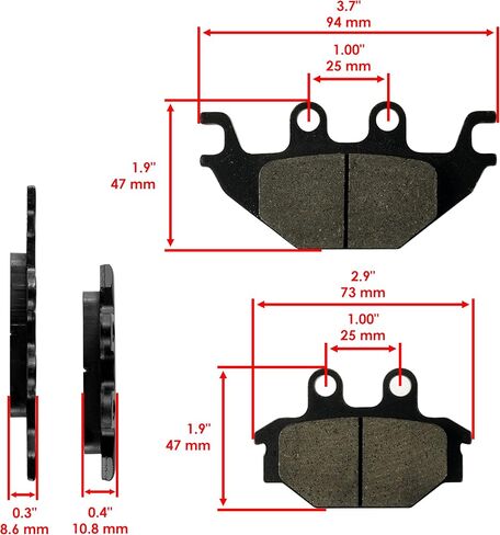 Caltric Front & Rear Brake Pads Compatible with Arctic Cat Dvx 250 Dvx250 Dvx-250 Sport 2006-2008 in Saudi Arabia