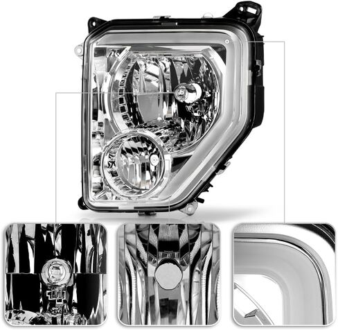 KEEKPO - For 2008-2012 Jeep Liberty Upgrade Style Upgrade LED Tube Chrome Houdsing Headlights w/Fog Lamp Headlamps Left+Right in Saudi Arabia