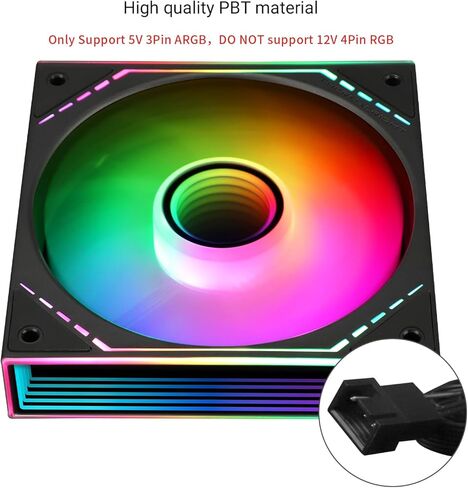 TL-M12W-S CPU Case Fan, 120mm Fan with ARGB Mirror Light Effect, 4pin PWM Silent Computer Cooler Fan, for Case CPU Liquid Cooler and CPU Air Cooler, Quiet CPU PC ARGB Fan(White) in Kuwait