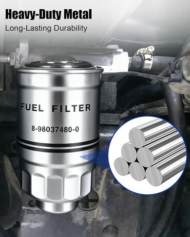 Diesel Fuel Filter Fit for Isuzu HTR HVR NPR NPR-HD NPR-XD NQR NRR REACH FTR FVR 4HK1 6HK1 4JJ1 5.2L 7.8L 3.0L, Replace 8980374810 8-94369299-0 8-94369199-1,1PCS in Saudi Arabia