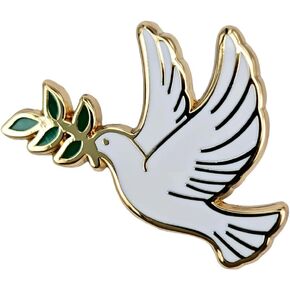 Enamel Pin,Peace Dove With Olive Branch Lapel Pin,Cute Bird Badge,Love And Peace Brooch,Decor DIY,Denim Jacket Canvas Bag Backpack Accessory,Gift For Make Up Over Fight,Partners,Wife,Teens in Kuwait