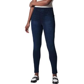 SPANX Jean-Ish Ankle Leggings - Stylish Everyday Leggings - Classic Jean Look - Hidden Core Shaping - Comfortable Denim Alternative - Twilight Rinse - Petite Plus, 24.5 Inch Inseam - 2X in Kuwait