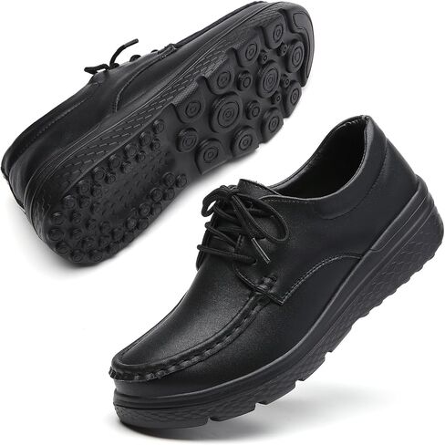 Women's Lightweight Nursing Shoes Comfortable Leather Loafers in Saudi Arabia