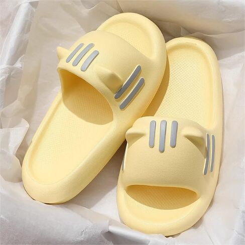 Slippers for Women, Lightweight, Non-Slip, Easy to Clean Yellow Home Thick Bottomed Sandal Slippers in Saudi Arabia