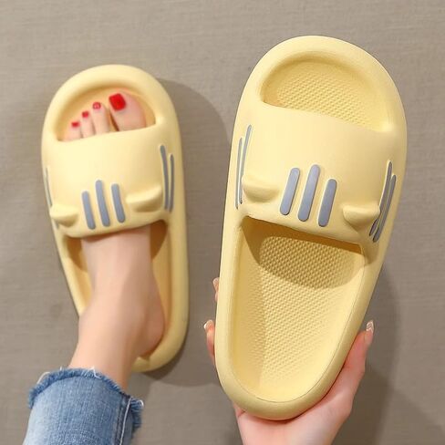Slippers for Women, Lightweight, Non-Slip, Easy to Clean Yellow Home Thick Bottomed Sandal Slippers in Saudi Arabia