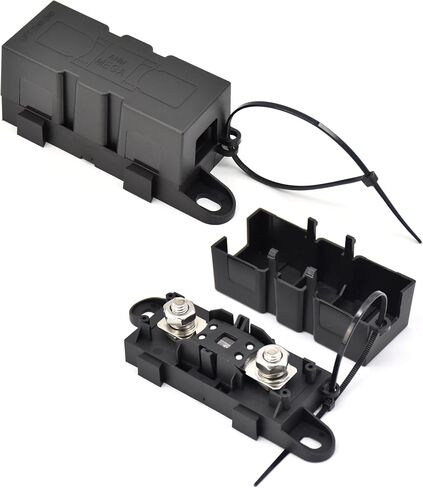 Mega ANM Bolt Down Fuse Hoder مع 2X200A صمامات احتياطية، ومحطات، وأنابيب تقلص، ومسامير ومفتاح ربط الكل في حزمة واحدة مثالية لشاحنة السيارة، وRV، والمقطورة والقوارب البحرية (Mega 200A) in Kuwait