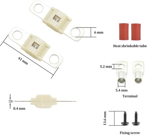 Mega ANM Bolt Down Fuse Hoder مع 2X200A صمامات احتياطية، ومحطات، وأنابيب تقلص، ومسامير ومفتاح ربط الكل في حزمة واحدة مثالية لشاحنة السيارة، وRV، والمقطورة والقوارب البحرية (Mega 200A) in Kuwait