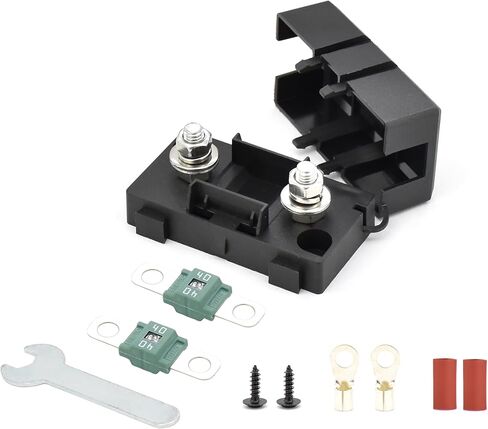 Mega ANM Bolt Down Fuse Hoder مع 2X200A صمامات احتياطية، ومحطات، وأنابيب تقلص، ومسامير ومفتاح ربط الكل في حزمة واحدة مثالية لشاحنة السيارة، وRV، والمقطورة والقوارب البحرية (Mega 200A) in Kuwait