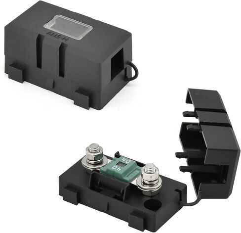 Mega ANM Bolt Down Fuse Hoder مع 2X200A صمامات احتياطية، ومحطات، وأنابيب تقلص، ومسامير ومفتاح ربط الكل في حزمة واحدة مثالية لشاحنة السيارة، وRV، والمقطورة والقوارب البحرية (Mega 200A) in Kuwait