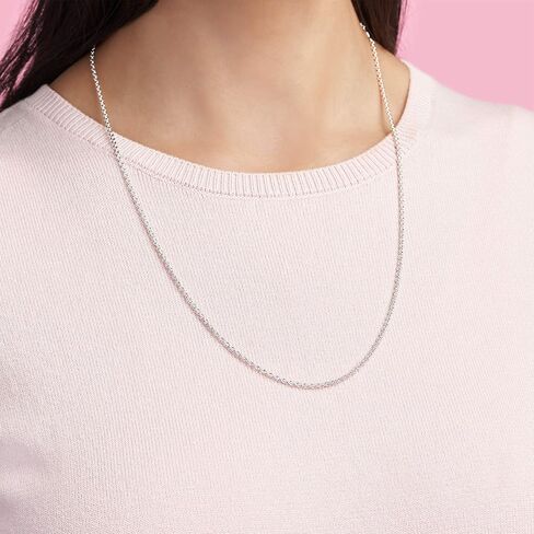 Pandora Cable Chain Necklace- Classic Chain Necklace with Lobster Clasp - Great Gift for Women - Sterling Silver Adjustable Necklace - 23.6" in Saudi Arabia