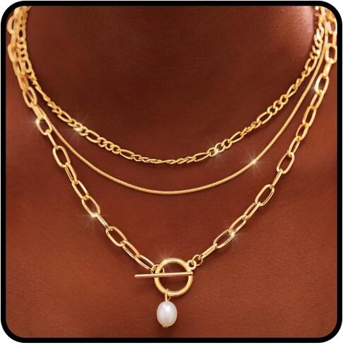 Tgirls Gold Snake Chain Necklaces for Women Layered Necklaces Dainty Choker Necklace Jewelry in Saudi Arabia