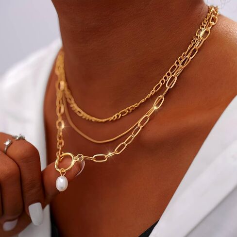 Tgirls Gold Snake Chain Necklaces for Women Layered Necklaces Dainty Choker Necklace Jewelry in Saudi Arabia