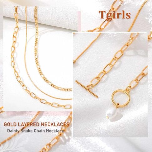 Tgirls Gold Snake Chain Necklaces for Women Layered Necklaces Dainty Choker Necklace Jewelry in Saudi Arabia
