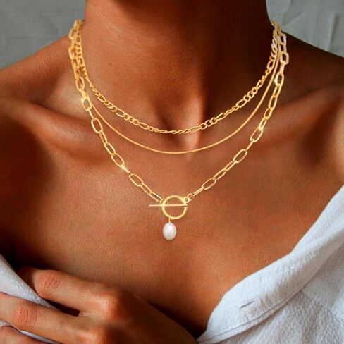 Tgirls Gold Snake Chain Necklaces for Women Layered Necklaces Dainty Choker Necklace Jewelry in Saudi Arabia