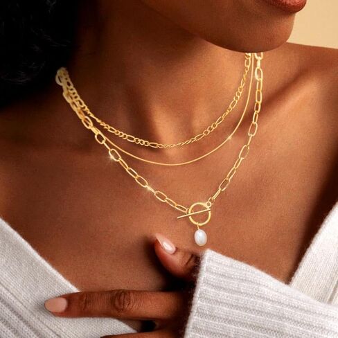 Tgirls Gold Snake Chain Necklaces for Women Layered Necklaces Dainty Choker Necklace Jewelry in Saudi Arabia