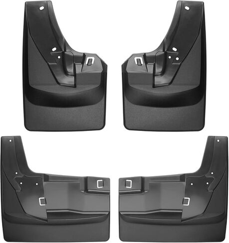 WeatherTech Custom No Drill Splash Guard Mudflaps لشاحنة رام 2500/3500، رام 2500/3500 (حاجز مشاعل، مزدوج) - مجموعة أمامية وخلفية (110109-120116)، أسود in Saudi Arabia
