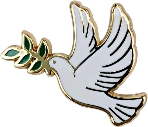 Enamel Pin,Peace Dove With Olive Branch Lapel Pin,Cute Bird Badge,Love And Peace Brooch,Decor DIY,Denim Jacket Canvas Bag Backpack Accessory,Gift For Make Up Over Fight,Partners,Wife,Teens in Saudi Arabia