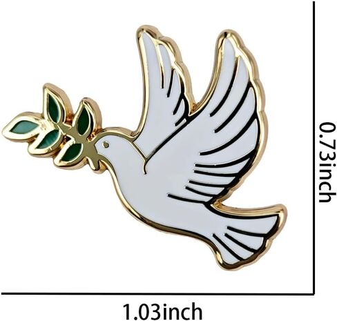 Enamel Pin,Peace Dove With Olive Branch Lapel Pin,Cute Bird Badge,Love And Peace Brooch,Decor DIY,Denim Jacket Canvas Bag Backpack Accessory,Gift For Make Up Over Fight,Partners,Wife,Teens in Saudi Arabia
