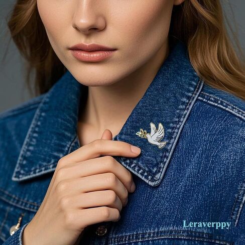 Enamel Pin,Peace Dove With Olive Branch Lapel Pin,Cute Bird Badge,Love And Peace Brooch,Decor DIY,Denim Jacket Canvas Bag Backpack Accessory,Gift For Make Up Over Fight,Partners,Wife,Teens in Saudi Arabia