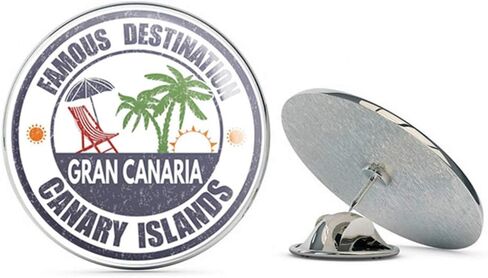 Gran Canaria Canary Islands Round Metal 0.75" Lapel Pin Hat Shirt Pin Tie Tack Pinback in Saudi Arabia