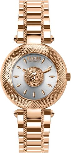 Versus Versace Brick Lane Lion Collection Luxury Womens Watch Timepieces with a Rosegold Bracelet and Case Featuring a Silver Dial in Saudi Arabia