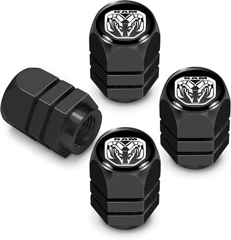 for RAM 2019 Logo in Black on Black Hexagon Shape Aluminum Tire Valve Stem Caps in Saudi Arabia